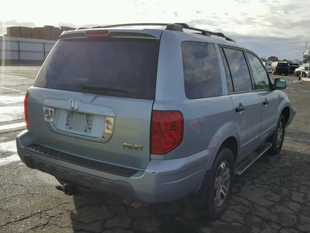 2HKYF18413H586939 - 2003 HONDA PILOT EX BLUE photo 4