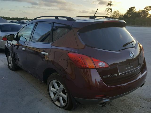 JN8AZ18U29W021602 - 2009 NISSAN MURANO MAROON photo 3