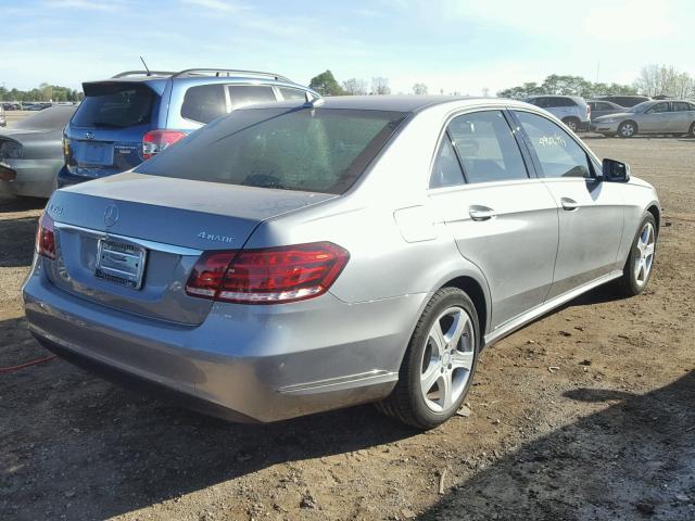 WDDHF8JB6EA872593 - 2014 MERCEDES-BENZ E 350 4MAT GRAY photo 4