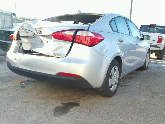 KNAFK4A61F5336246 - 2015 KIA FORTE LX SILVER photo 4