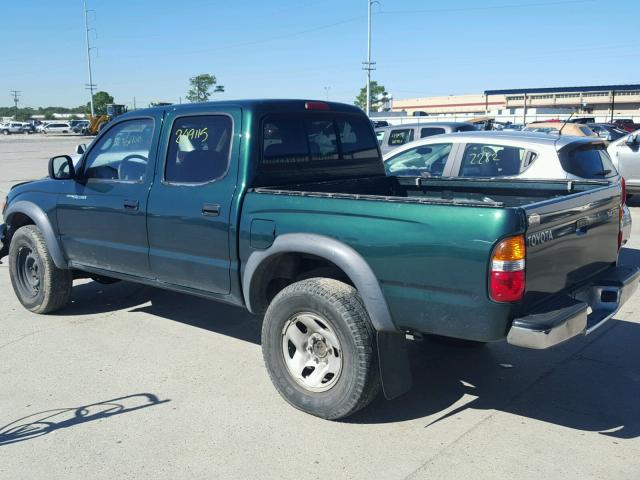 5TEGN92N62Z120238 - 2002 TOYOTA TACOMA GREEN photo 3