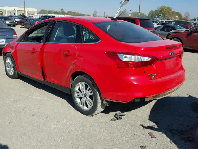 1FAHP3H25CL163144 - 2012 FORD FOCUS RED photo 3