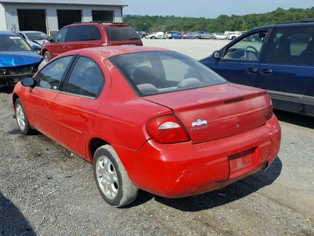 1B3ES56C04D590554 - 2004 DODGE NEON SXT RED photo 3