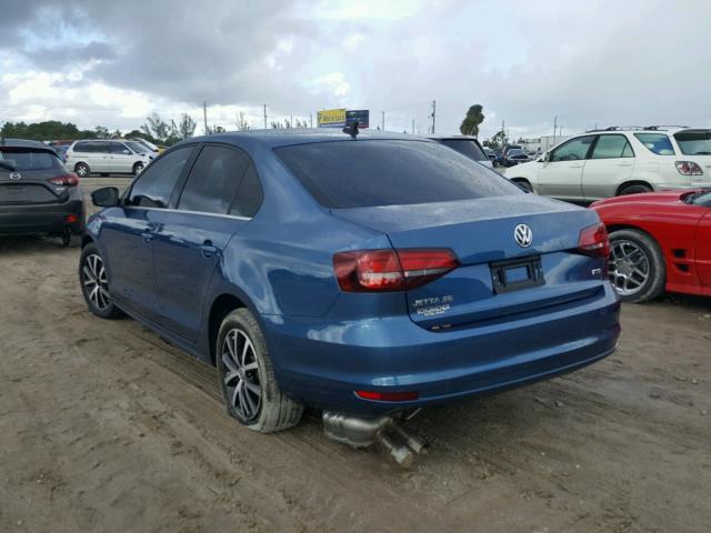 3VWDB7AJ2HM281297 - 2017 VOLKSWAGEN JETTA SE BLUE photo 3