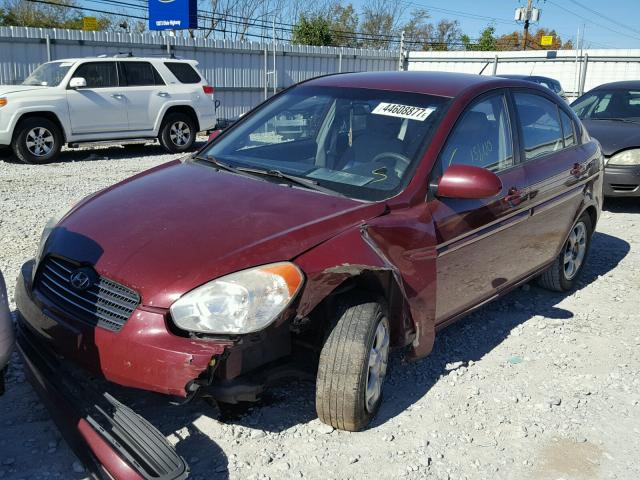 KMHCN46C36U039511 - 2006 HYUNDAI ACCENT GLS MAROON photo 2