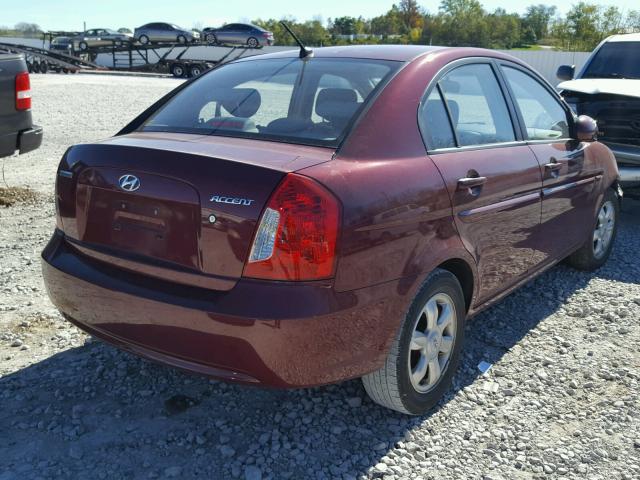 KMHCN46C36U039511 - 2006 HYUNDAI ACCENT GLS MAROON photo 4