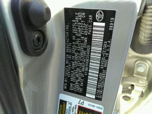 4T1BK1FK8EX546820 - 2014 TOYOTA CAMRY SE/X BEIGE photo 10