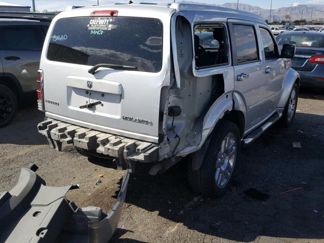 1D8GT28K87W545881 - 2007 DODGE NITRO SXT SILVER photo 4