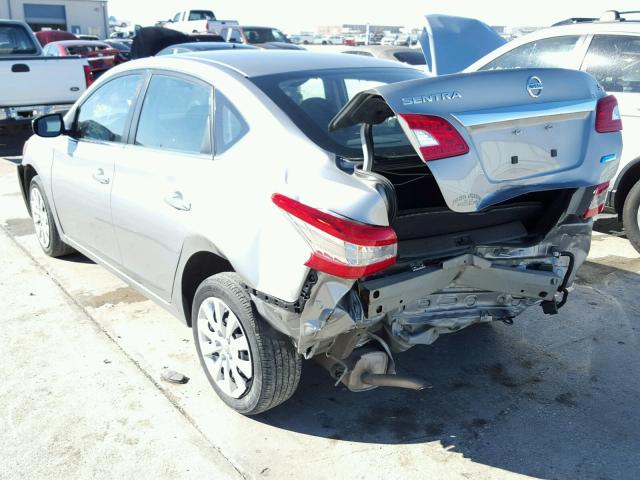 3N1AB7AP4EY247086 - 2014 NISSAN SENTRA S SILVER photo 3