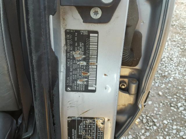 WBADD6325VBW28702 - 1997 BMW 528 I AUTO SILVER photo 10