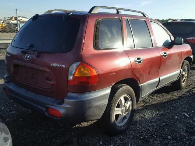 KM8SB82B01U014051 - 2001 HYUNDAI SANTA FE RED photo 4