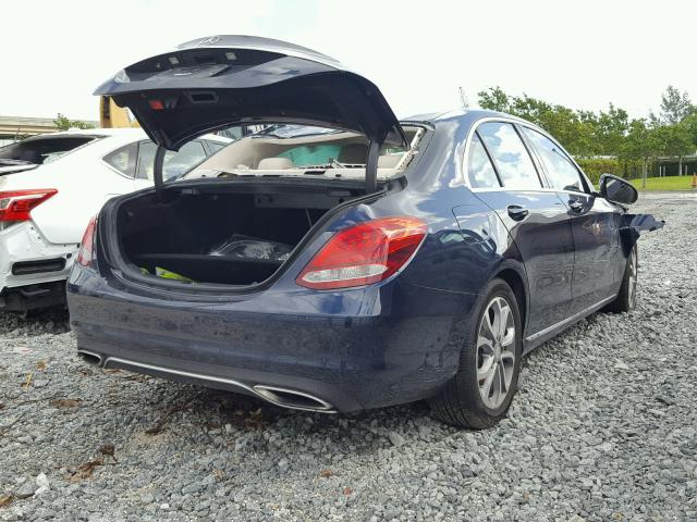 55SWF4JB5FU072420 - 2015 MERCEDES-BENZ C 300 BLUE photo 4