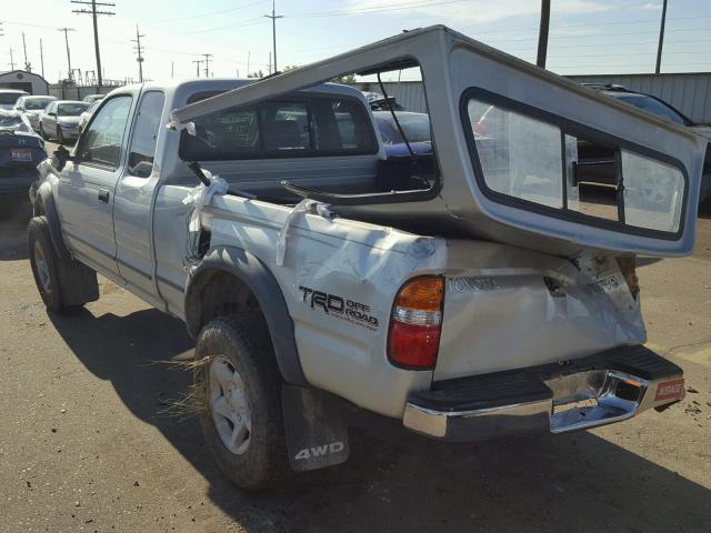 5TEWN72NX2Z052395 - 2002 TOYOTA TACOMA XTR SILVER photo 3