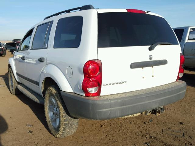 1D4HB38N45F622607 - 2005 DODGE DURANGO WHITE photo 3