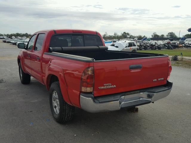 5TEMU52NX6Z191222 - 2006 TOYOTA TACOMA DOU RED photo 3