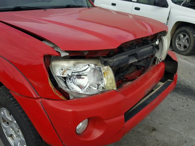 5TEMU52NX6Z191222 - 2006 TOYOTA TACOMA DOU RED photo 9