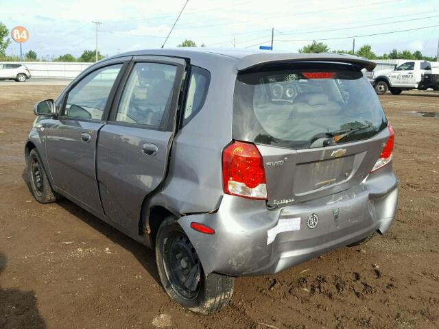 KL1TD66667B785940 - 2007 CHEVROLET AVEO BASE Сұр фото 3