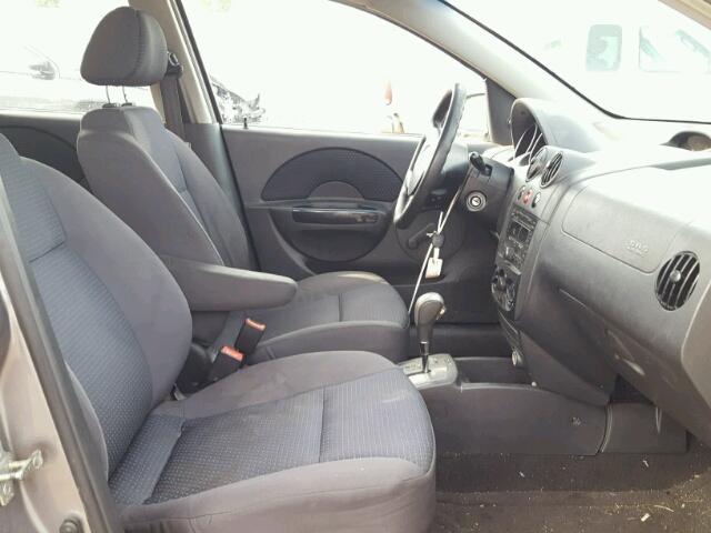 KL1TD66667B785940 - 2007 CHEVROLET AVEO BASE Сұр фото 5