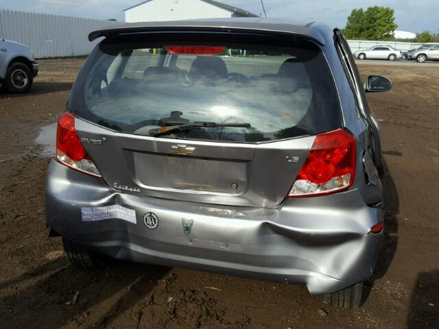 KL1TD66667B785940 - 2007 CHEVROLET AVEO BASE Сұр фото 9