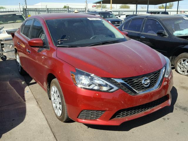 3N1AB7AP3GL658656 - 2016 NISSAN SENTRA S RED photo 1