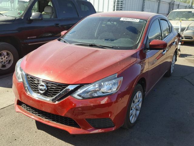 3N1AB7AP3GL658656 - 2016 NISSAN SENTRA S RED photo 2