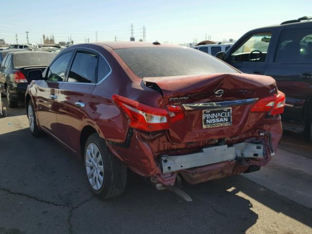 3N1AB7AP3GL658656 - 2016 NISSAN SENTRA S RED photo 3