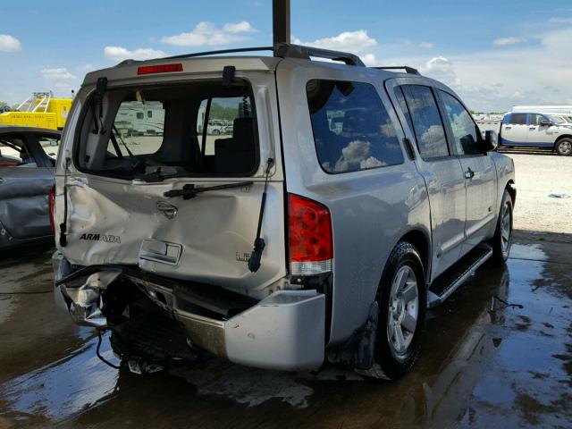 5N1AA08A85N721171 - 2005 NISSAN ARMADA SE SILVER photo 4