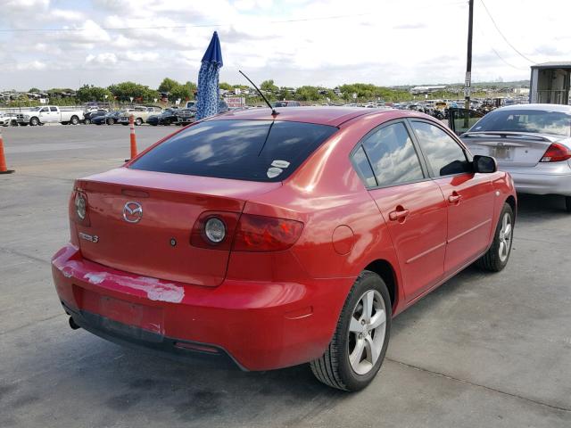 JM1BK12F941186809 - 2004 MAZDA 3 I RED photo 4