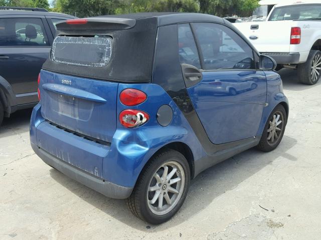 WMEEK31X29K264207 - 2009 SMART FORTWO PAS BLUE photo 4