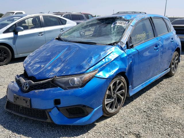 JTNKARJE7HJ543836 - 2017 TOYOTA COROLLA IM BLUE photo 2