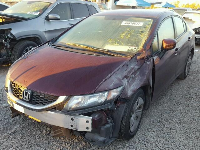 19XFB2F57EE041758 - 2014 HONDA CIVIC LX MAROON photo 2