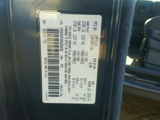 1B4GH54R4RX260030 - 1994 DODGE GRAND CARA BLUE photo 10