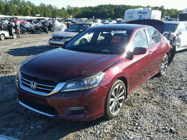 1HGCR2F56DA246070 - 2013 HONDA ACCORD SPO MAROON photo 2