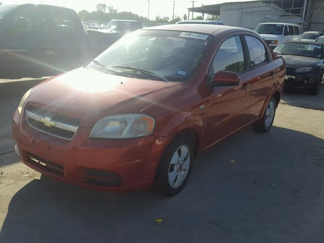 KL1TD56657B121638 - 2007 CHEVROLET AVEO BASE RED photo 2