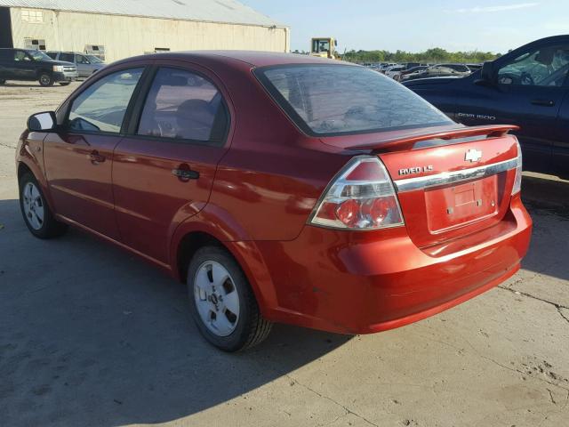 KL1TD56657B121638 - 2007 CHEVROLET AVEO BASE RED photo 3