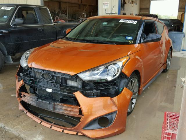 KMHTC6AE5DU167014 - 2013 HYUNDAI VELOSTER T ORANGE photo 2