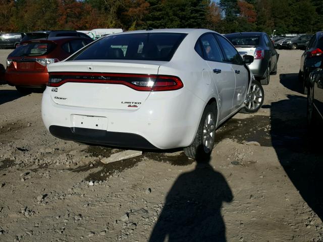 1C3CDFCB5ED695551 - 2014 DODGE DART LIMIT WHITE photo 4