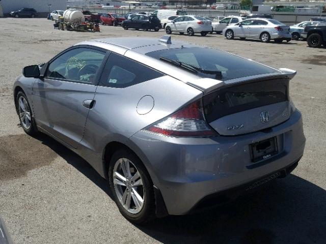 JHMZF1D63BS001773 - 2011 HONDA CR-Z EX SILVER photo 3