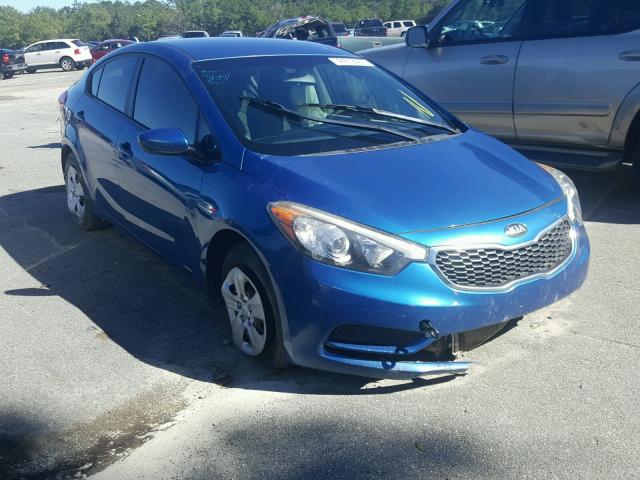 KNAFK4A67E5061268 - 2014 KIA FORTE LX BLUE photo 1