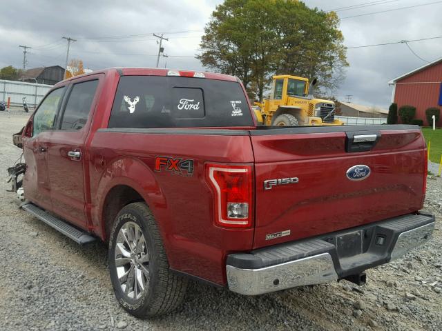 1FTEW1EG5GFD51459 - 2016 FORD F150 SUPER RED photo 3