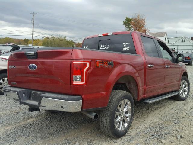 1FTEW1EG5GFD51459 - 2016 FORD F150 SUPER RED photo 4