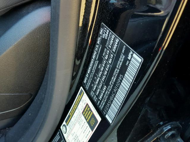 4JGDA5HB6CA010995 - 2012 MERCEDES-BENZ ML 350 4MA BLACK photo 10