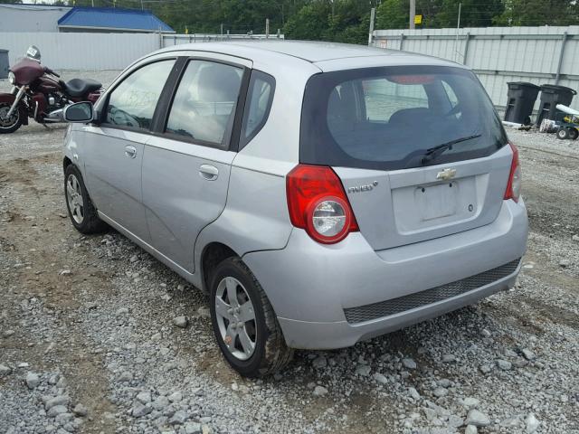 KL1TD6DE8AB100290 - 2010 CHEVROLET AVEO LS SILVER photo 3