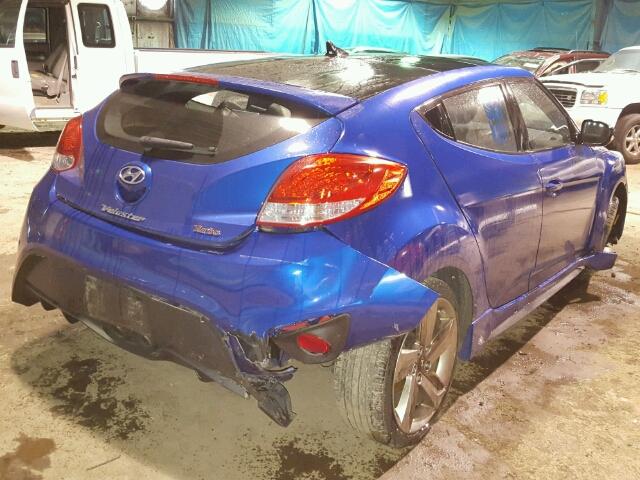 KMHTC6AEXEU189480 - 2014 HYUNDAI VELOSTER T BLUE photo 4