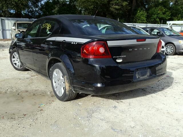 1C3CDZAB8CN174576 - 2012 DODGE AVENGER BLACK photo 3