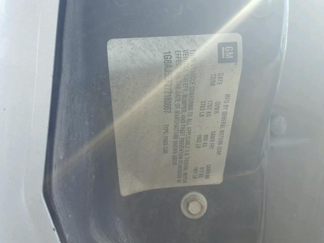 1G8AJ55F27Z180867 - 2007 SATURN ION LEVEL SILVER photo 10
