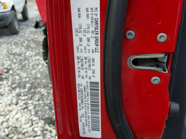 1C6RD7GT9CS286824 - 2012 DODGE RAM 1500 S RED photo 10