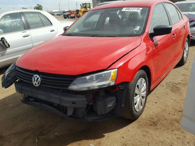 3VW1K7AJ2CM377426 - 2012 VOLKSWAGEN JETTA BASE RED photo 2