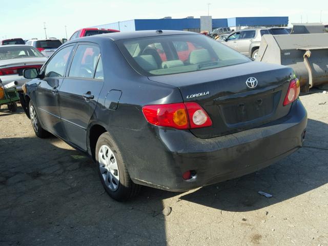 1NXBU4EE7AZ290378 - 2010 TOYOTA COROLLA BLACK photo 3