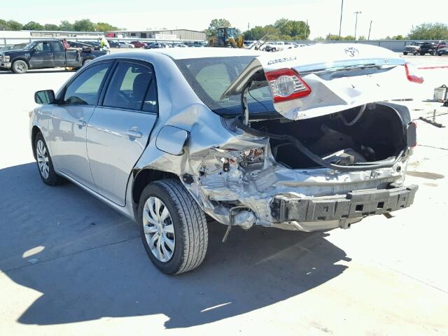 5YFBU4EE2DP168730 - 2013 TOYOTA COROLLA BA SILVER photo 3